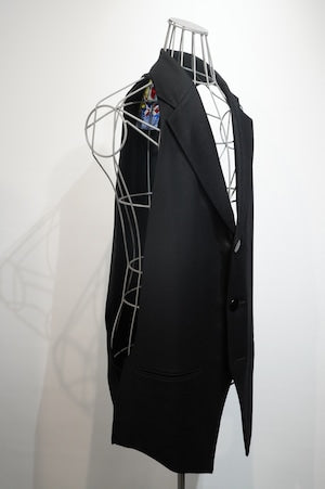 NOBNAGA Paris / Single-Breasted Notched-Lapel Long Gilet
