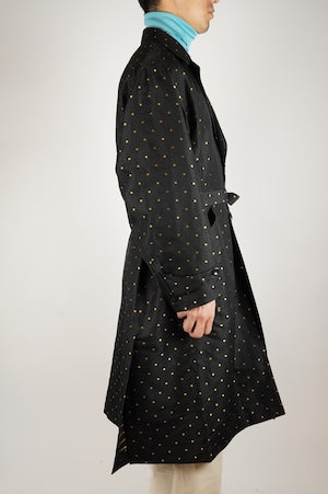 HS-ATTIRE（HAVERSACK) × ARCD / Ramie silk dots jacquard Robe Coat