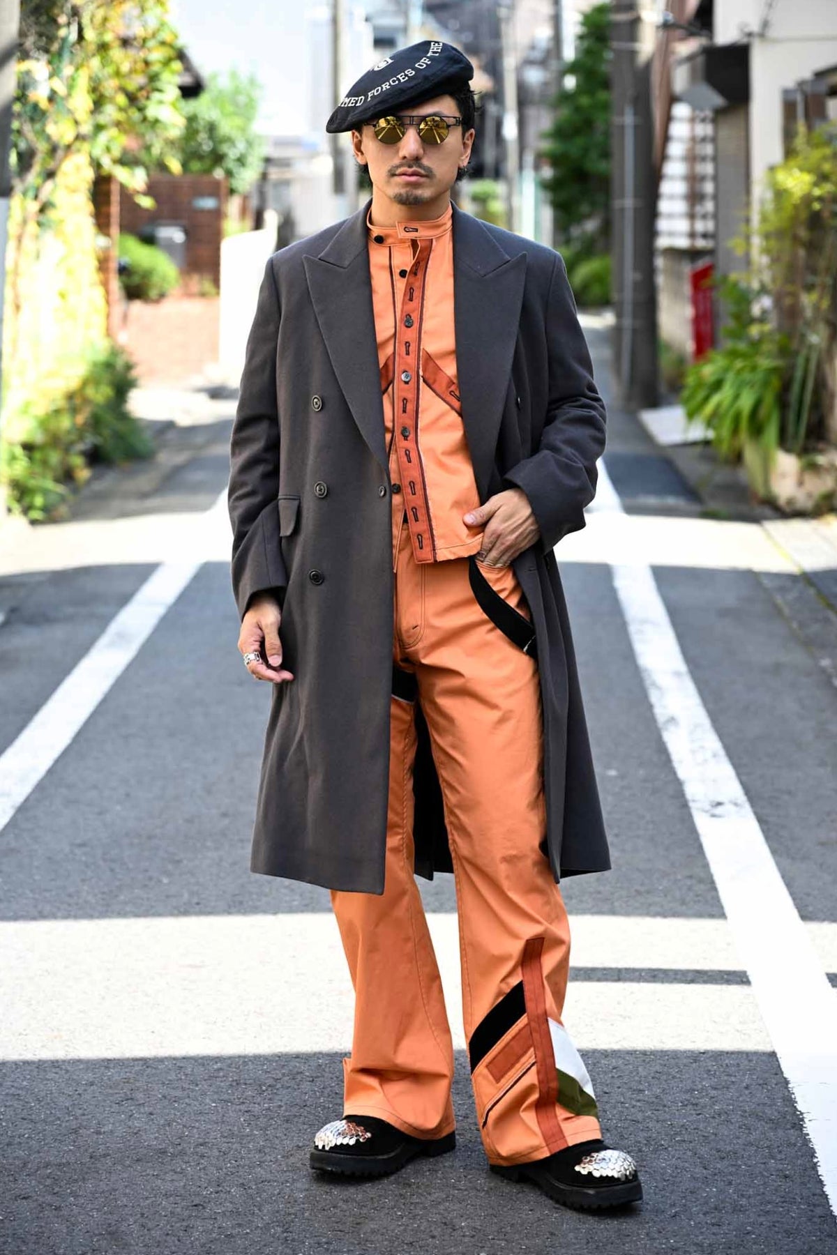 MA2606 Terracotta Collarless Shirt Jacket  /  MASAO SHIMIZU      (221359)