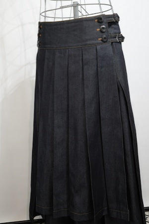 WILDFRAULEIN / Pleated Skirt With Hakama Denim Pants
