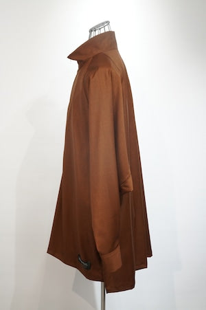 HS-ATTIRE (HAVERSACK) / Melange Twill  ZIP UP Stand Collar Shirt