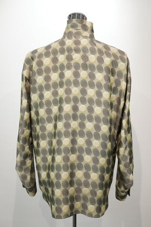 NOBNAGA Paris/ Ruffled Stand -Up Collar Dot motif Shirt