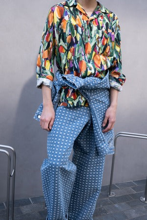 REVERBARATE /  REV-25SS-TR13 GRID DENIM PANTS BUGGY (220956)