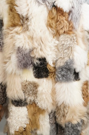 CURRENTAGE /  A2544FJM355 Patchwork Mouton Coat