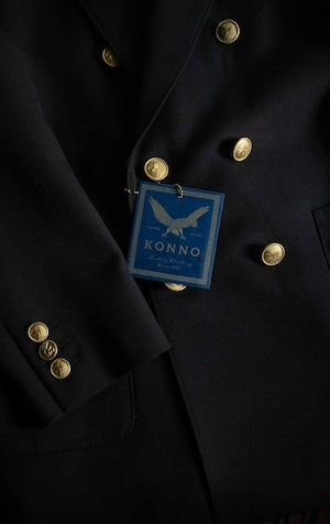 KONNO / 正統型 ''弍式'' 鬼ギャバ　濃紺 Double Navy Blazer Jacket  (220888)