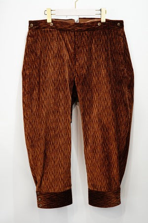 NOBNAGA Paris /  Necktie Belted Buttoned Cuff Brown Corduroy Pants