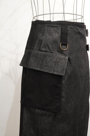 NICHOLAS DALEY / Black Denim ''WRAP KILT''　ND -AW24-WK2-CO-BK