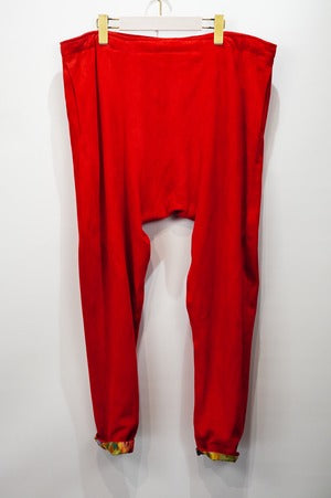 NOBNAGA Paris /  Red Leather Sarrouel Style Drawcord Pants