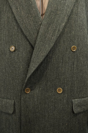 HAVERSACK / Wool Linen Herringbone Tweed  Double Breasted Jacket