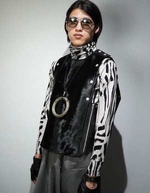 HAVERSACK (ATTIRE) / Brushed Print Turtleneck　（221026)