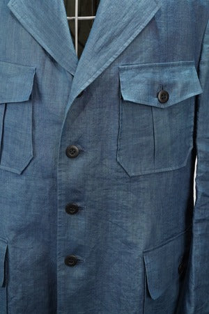 m's braque / ”AMAMI HAND INDIGO” (奄美染めインディゴ）Safari Jacket