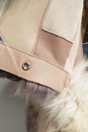 CURRENTAGE /  A2544FJM355 Patchwork Mouton Coat