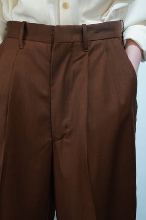 HS-ATTIRE (HAVERSACK) /  Melange Twill High Waist Two Pleated Wide Pants