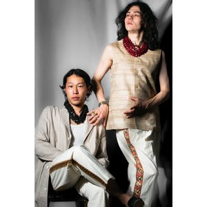 PERIOD FEATURES/ Hand Woven Silk Embroidery  Waist Coat