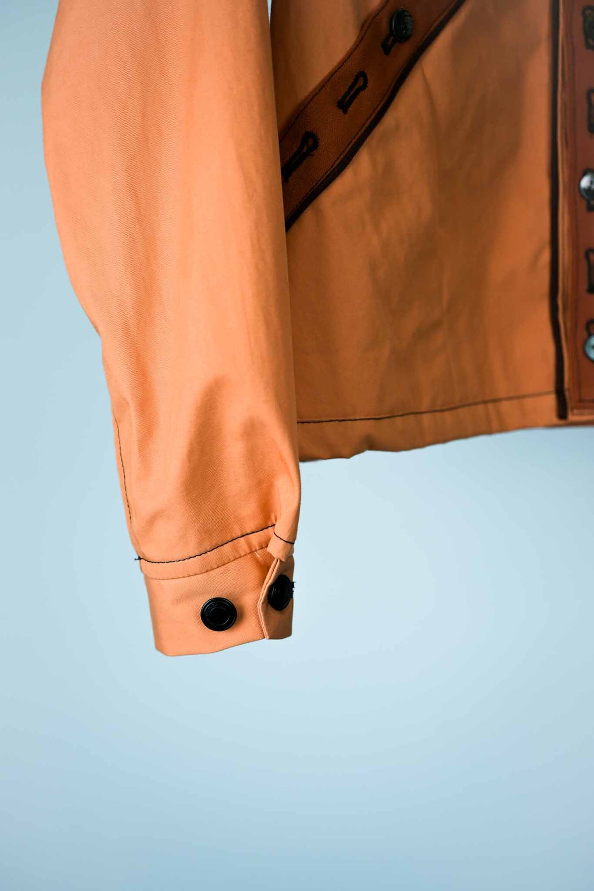 MA2606 Terracotta Collarless Shirt Jacket  /  MASAO SHIMIZU      (221359)