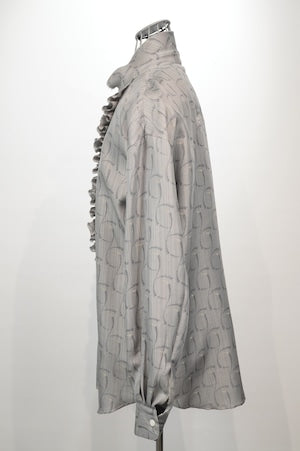 NOBNAGA Paris/ Ruffled Stand -Up Collar Shirt