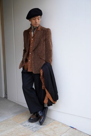 NOBNAGA Paris / Super Concave Shoulder Brown Corduroy Jacket
