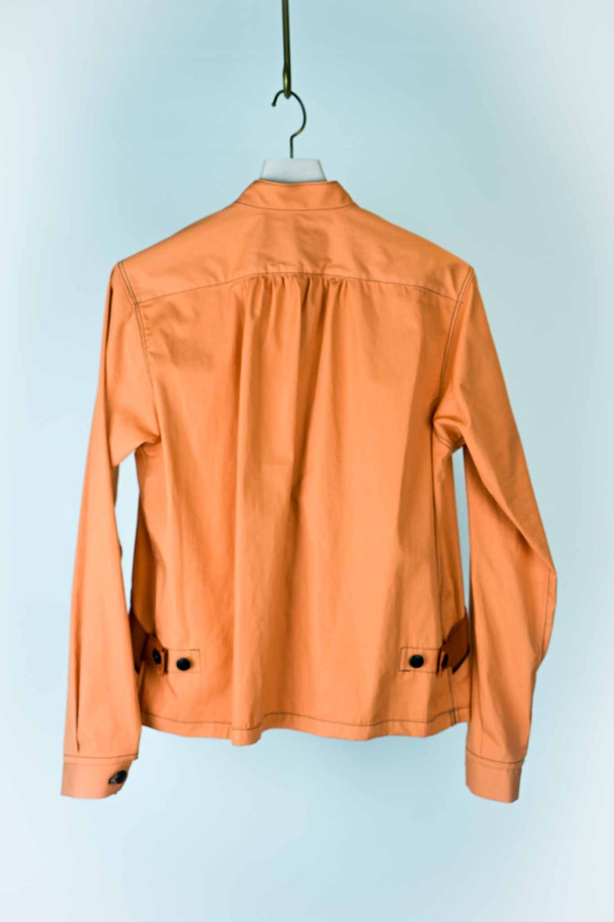 MA2606 Terracotta Collarless Shirt Jacket  /  MASAO SHIMIZU      (221359)