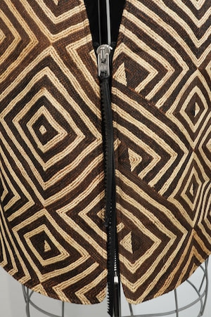 eofm  / African Kuba Cloth Horse Leather Vest