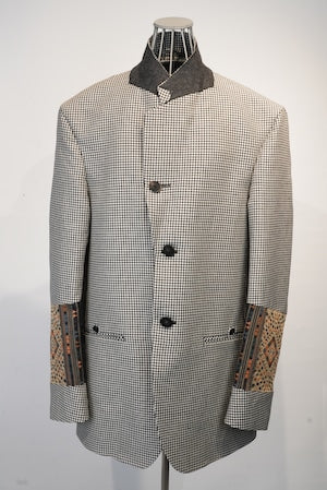 CLASS / CCGSO5UNI LAOSILK  HAND EMBROIDERY LINEN WOOL CHECK  (DORMEUIL)   (221179)