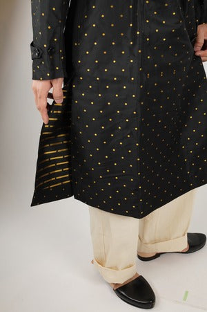 HS-ATTIRE（HAVERSACK) × ARCD / Ramie silk dots jacquard Robe Coat