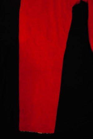 NOBNAGA Paris /  Red Leather Sarrouel Style Drawcord Pants