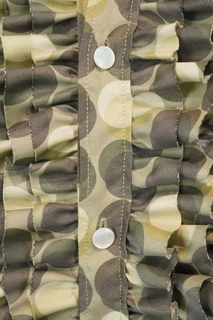 NOBNAGA Paris/ Ruffled Stand -Up Collar Dot motif Shirt