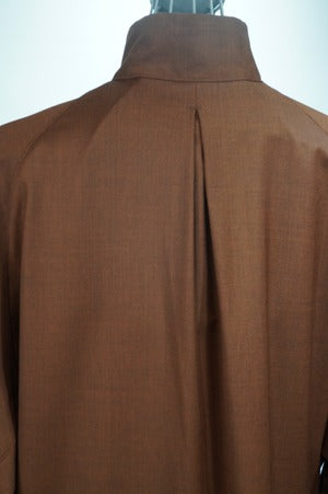 HS-ATTIRE (HAVERSACK) / Melange Twill  ZIP UP Stand Collar Shirt
