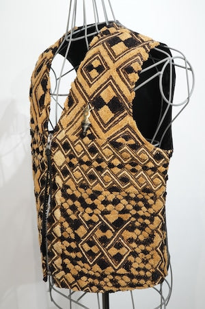 eofm  / African Kuba Cloth Horse Leather Vest