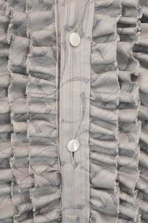NOBNAGA Paris/ Ruffled Stand -Up Collar Shirt
