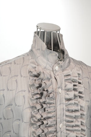 NOBNAGA Paris/ Ruffled Stand -Up Collar Shirt