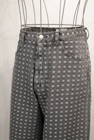 REVERBARATE /  REV-25SS-TR13 GRID DENIM PANTS BUGGY (220955)