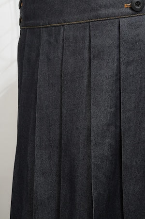 WILDFRAULEIN / Pleated Skirt With Hakama Denim Pants