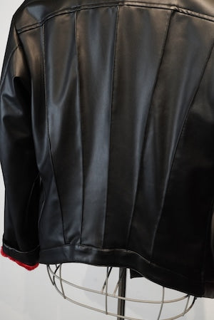 NOBNAGA Paris /  Faux Leather Biker Jacket    (220824)
