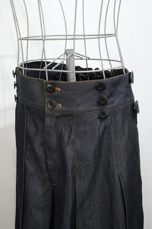 WILDFRAULEIN / Pleated Skirt With Hakama Denim Pants