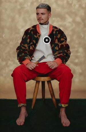 NOBNAGA Paris /  Red Leather Sarrouel Style Drawcord Pants