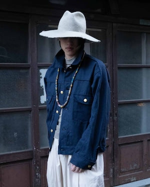 KONNO / 型破り ’’陸式’’ Heavy Linen Canvas Denim Jacket  (220890)