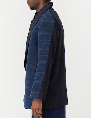 NOBNAGA Paris / JAPAN  ''Sakiori'' 裂織り DOUBLE OVERLAP LONG JACKET    (221090)