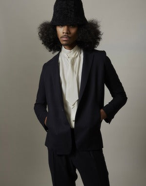 M's braque/Wool Cashmere 1 Tucked Side-Stitched Pants