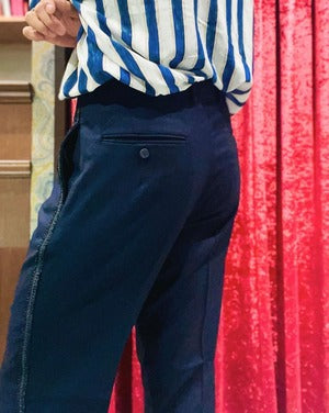 M's braque/Wool Cashmere 1 Tucked Side-Stitched Pants