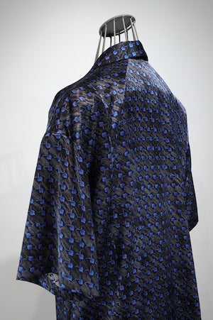 NOBNAGA Paris / 1960s French Silk Half-Sleeved Open-Collared Shirt