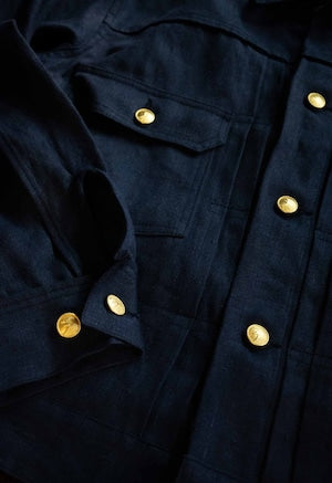 KONNO / 型破り ’’陸式’’ Heavy Linen Canvas Denim Jacket  (220890)