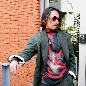 HAVERSACK / Wool Linen Herringbone Tweed  Double Breasted Jacket