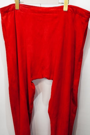 NOBNAGA Paris /  Red Leather Sarrouel Style Drawcord Pants