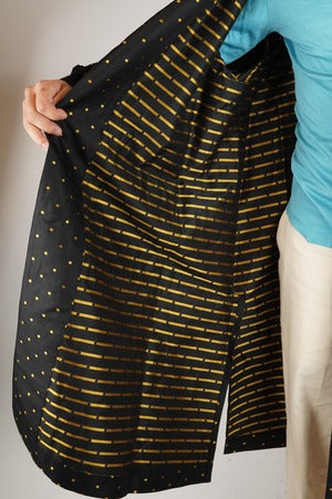 HS-ATTIRE（HAVERSACK) × ARCD / Ramie silk dots jacquard Robe Coat