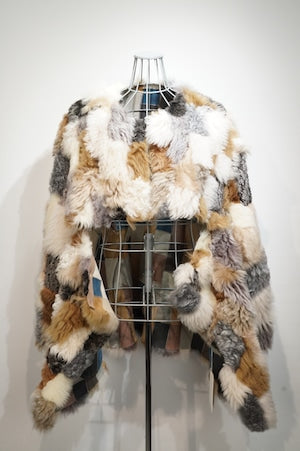 CURRENTAGE /  A2544FJM355 Patchwork Mouton Coat