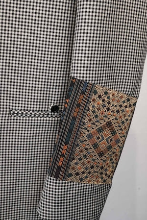 CLASS / CCGSO5UNI LAOSILK  HAND EMBROIDERY LINEN WOOL CHECK  (DORMEUIL)   (221179)