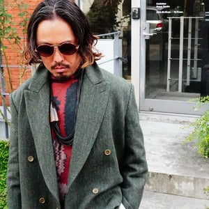 HAVERSACK / Wool Linen Herringbone Tweed  Double Breasted Jacket