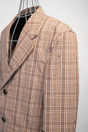 CLASS /  CCGSO5UNI  LAOSILK HAND EMBROIDERY BROKEN CHECK (LYRIA)     (221180)