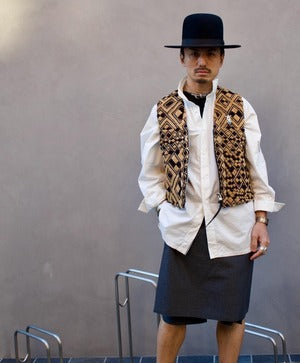 eofm  / African Kuba Cloth Horse Leather Vest